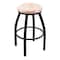 Holland Bar Stool Co 25" Swivel Counter Stool, Black Wrinkle, Nat Maple Seat X802 - alternate 1